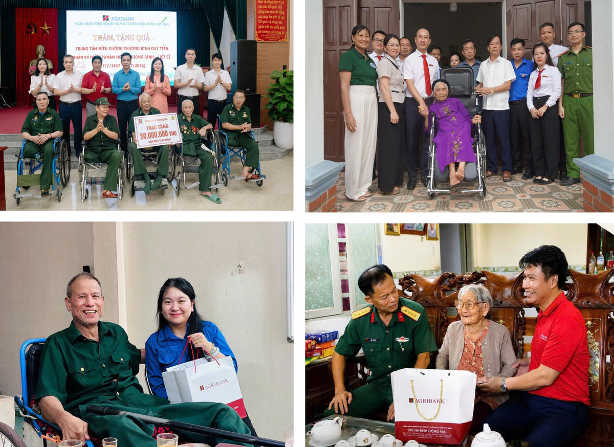 Các đơn vị trong hệ thống Agribank thăm hỏi Mẹ Việt Nam Anh hùng, thương bệnh binh, người có công với cách mạng