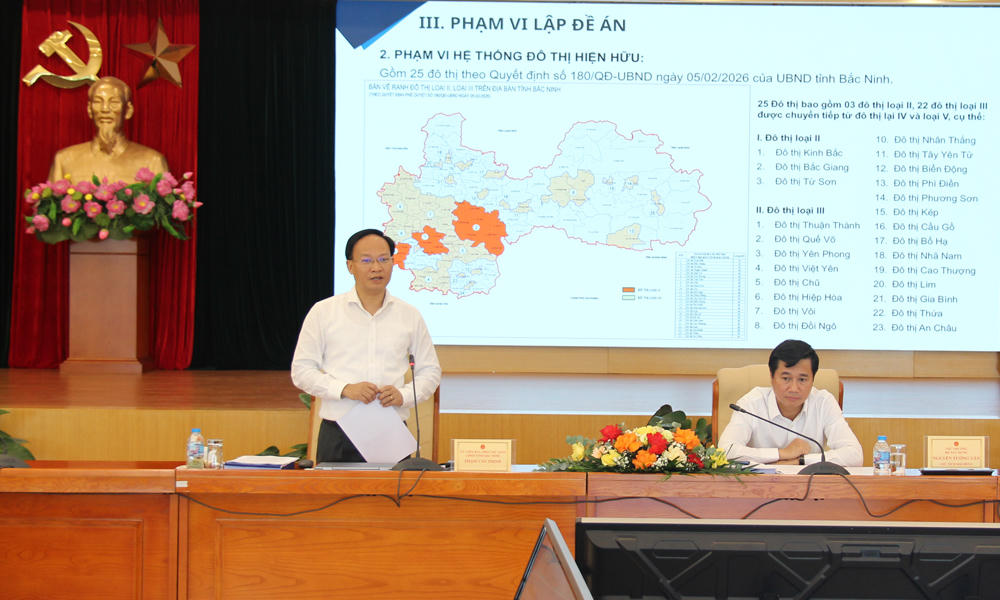 Phó Chủ tịch UBND tỉnh Bắc Ninh Phạm Văn Thịnh phát biểu. Ảnh: Đức Anh