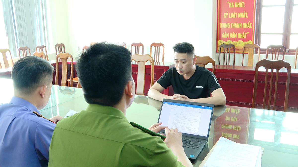 Đối tượng Hoàng Trọng Nguyên tại cơ quan Công an tỉnh Lạng Sơn.