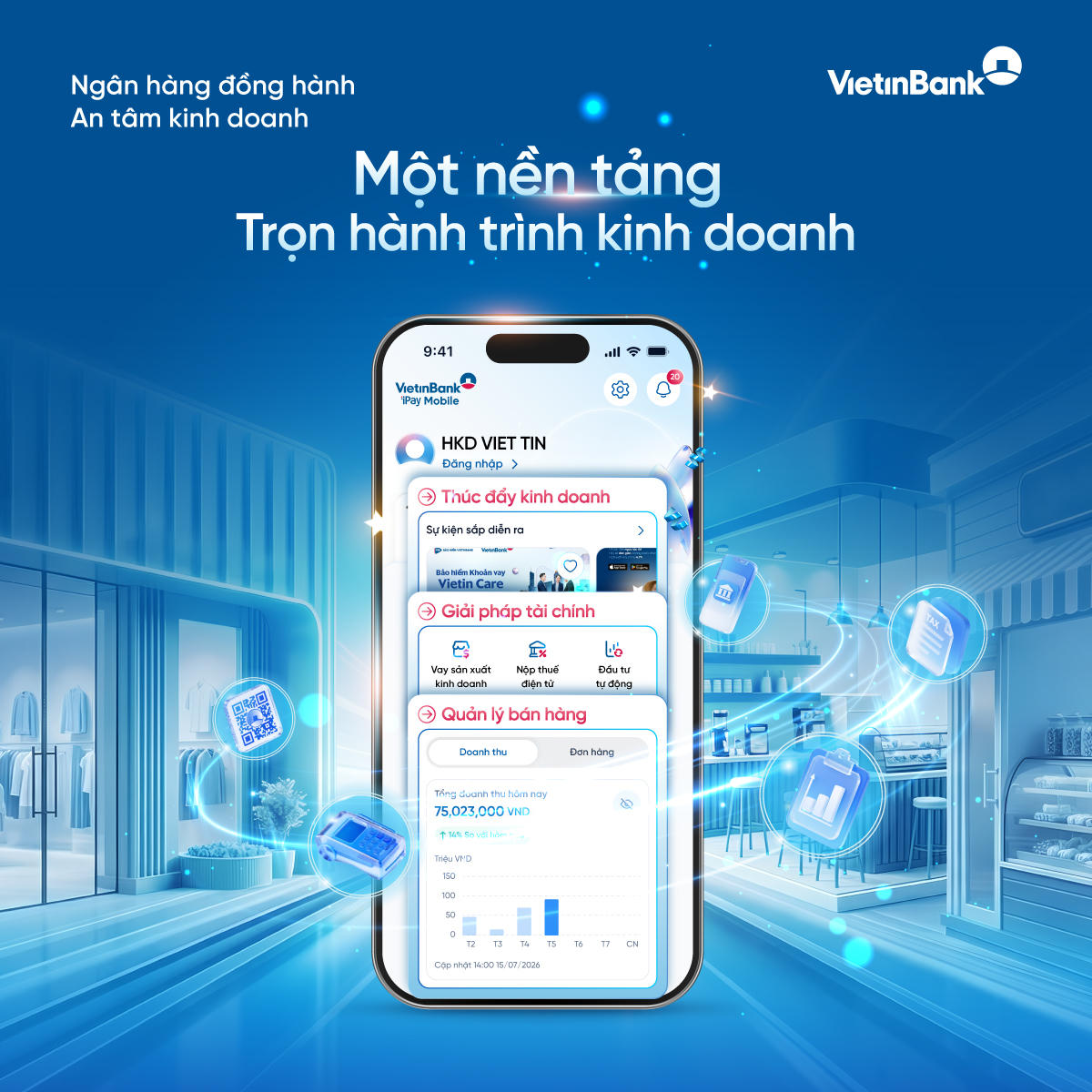 VietinBank ra mắt không gian số dành riêng cho hộ kinh doanh trên VietinBank iPay Mobile