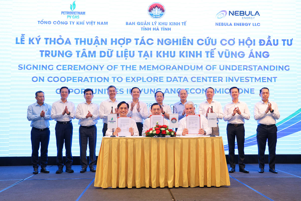 Lễ ký Thỏa thuận hợp tác nghiên cứu cơ hội đầu tư Trung tâm dữ liệu giữa tỉnh Hà Tĩnh PV GAS và Nebula