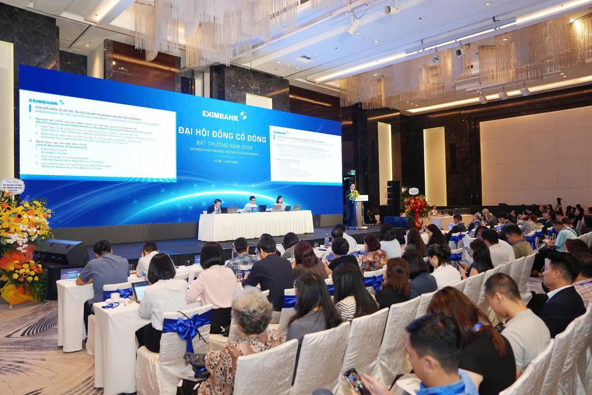 Toàn cảnh Đại hội đồng cổ đông bất thường năm 2026 của Eximbank.