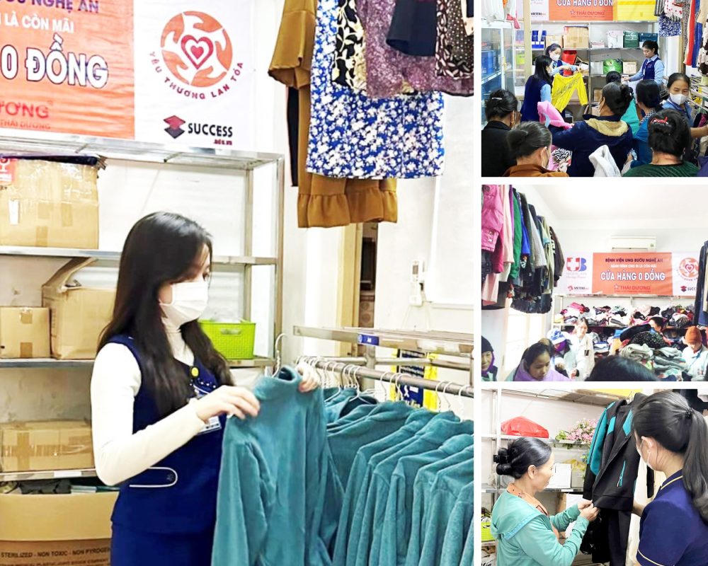 Gian hàng 0 đồng là một trong những hoạt động giàu tính nhân văn của Bệnh viện Ung bướu Nghệ An, góp phần chăm lo đời sống người bệnh và lan tỏa giá trị yêu thương trong cộng đồng.