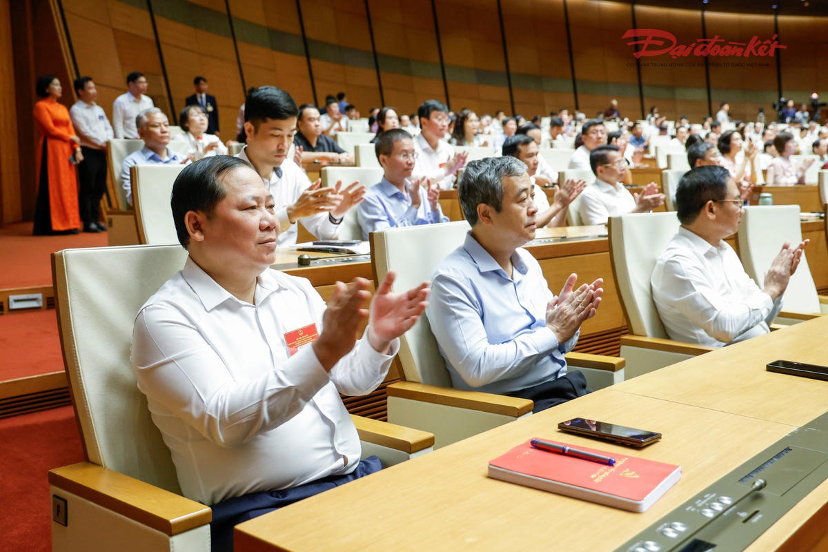 Các đại biểu dự hội nghị tại điểm cầu trung tâm - Hội trường Diên Hồng, Nhà Quốc hội (Hà Nội). Ảnh: Quang Vinh
