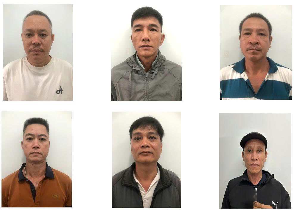 Các bị can bị khởi tố về hành vi đánh bạc (ảnh Công an tỉnh Lâm Đồng cung cấp).