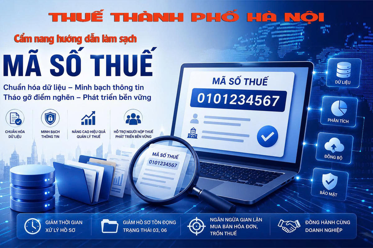 Cẩm nang hướng dẫn nhằm triển khai đồng bộ các nhiệm vụ, giải pháp nhằm rà soát, chuẩn hóa dữ liệu người nộp thuế, nâng cao chất lượng công tác quản lý thuế