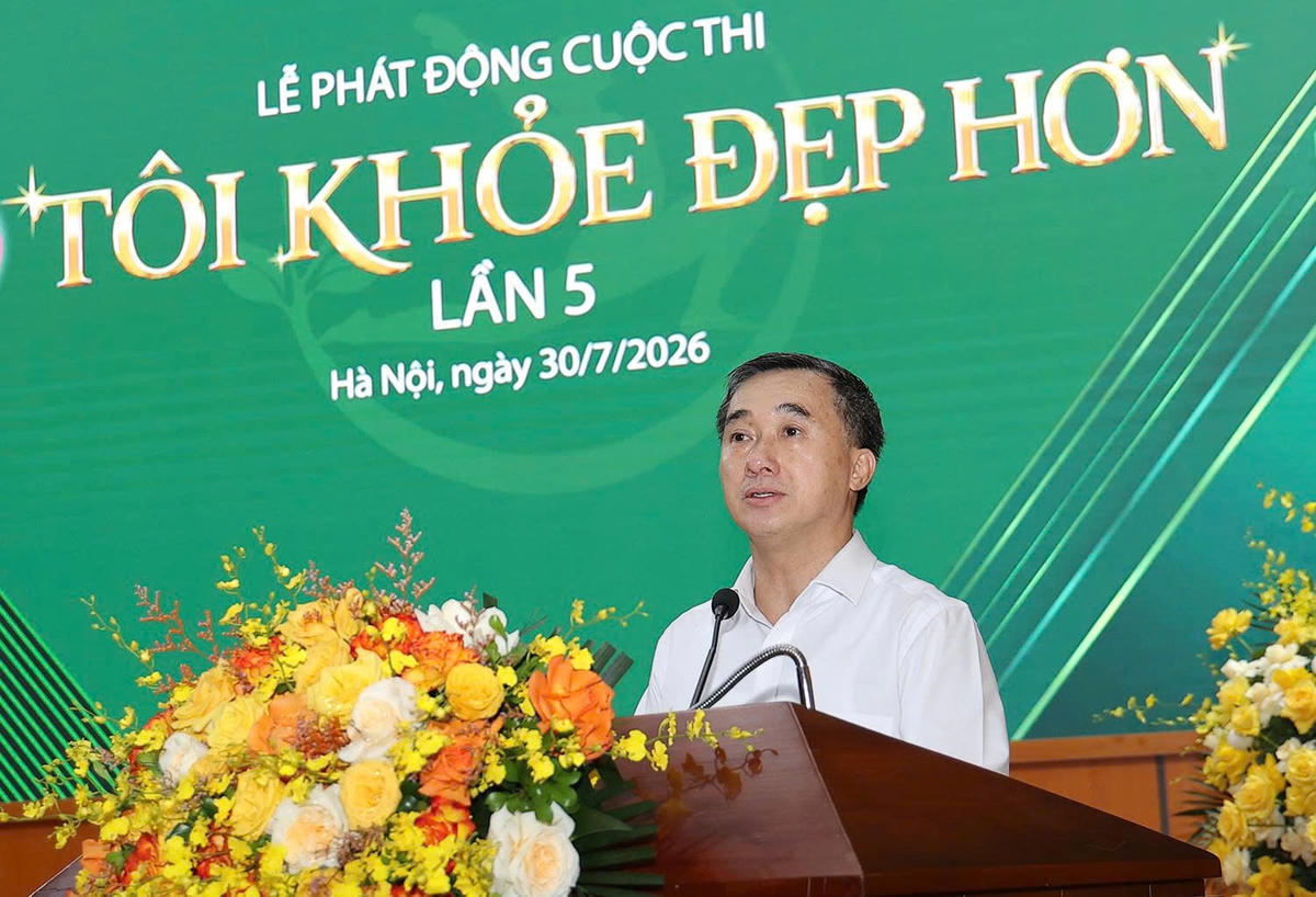 TTƯT.GS.TS Trần Văn Thuấn - Thứ trưởng Bộ Y tế, Chủ tịch Hội đồng Y khoa Quốc gia, Trưởng Ban Chỉ đạo cuộc thi phát biểu tại lễ phát động.