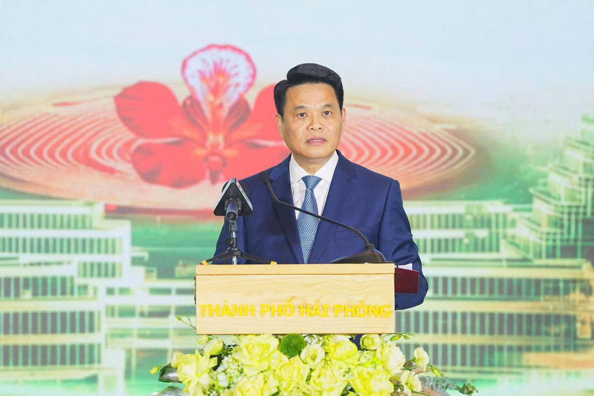Bí thư Thành ủy Hải Phòng Lê Ngọc Châu khẳng định Hải Phòng tiếp tục là điểm đến đầu tư hấp dẫn hàng đầu cả nước. Ảnh: ĐT. 