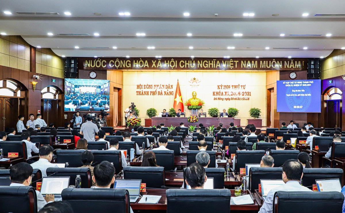 Kỳ họp thứ 4 HĐND TP Đà Nẵng khóa XI, nhiệm kỳ 2026-2031. Ảnh: Nguyễn Tú.