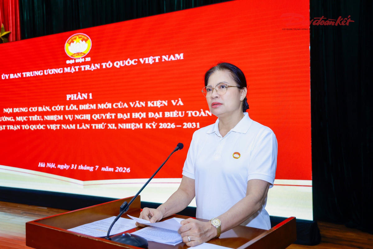 Phó Chủ tịch - Tổng Thư ký UBTƯ MTTQ Việt Nam Hà Thị Nga quán triệt, triển khai thực hiện Nghị quyết Đại hội đại biểu toàn quốc MTTQ Việt Nam lần thứ XI, nhiệm kỳ 2026 - 2031.