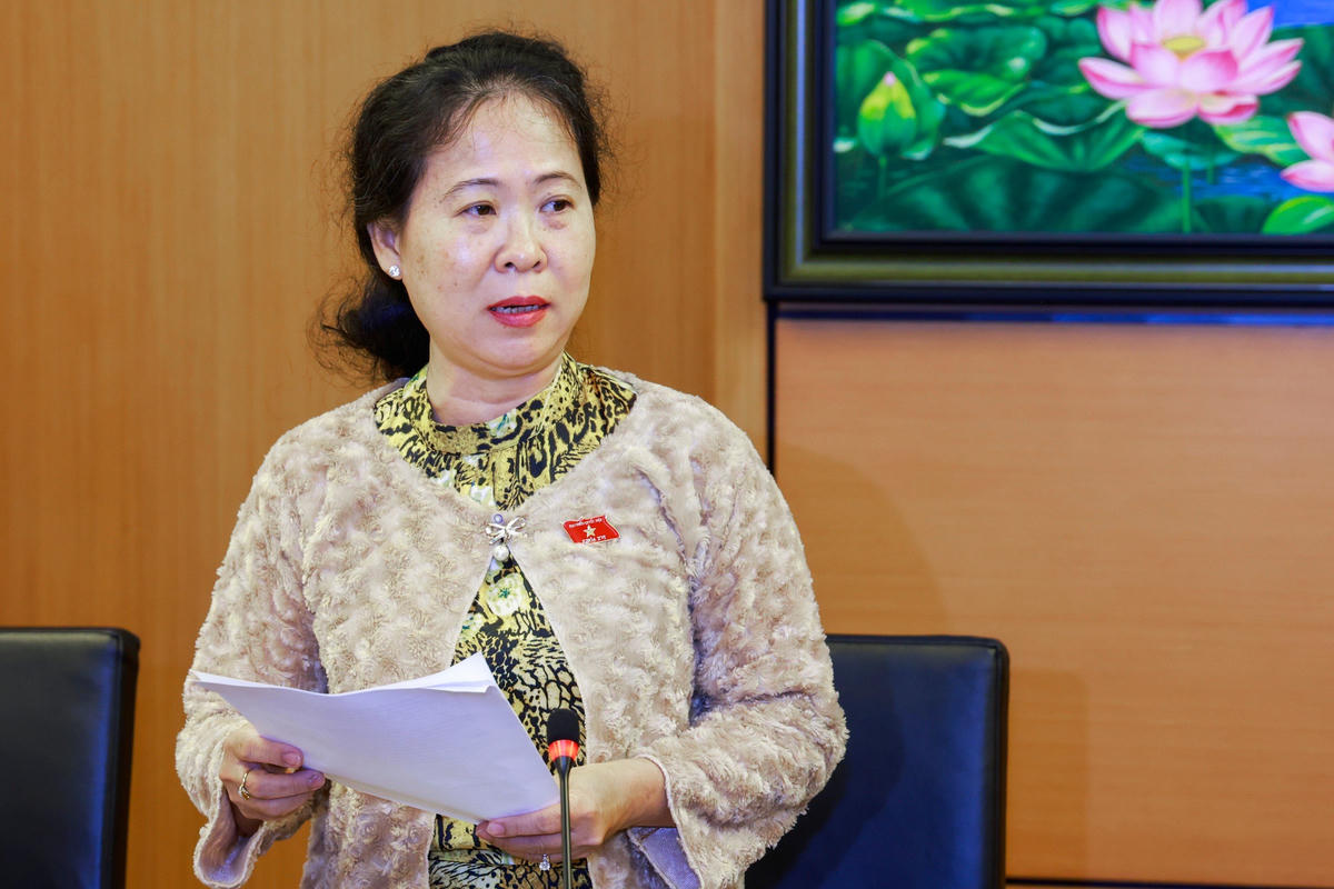 Đại biểu Quốc hội Tô Ái Vang phát biểu (Ảnh: Quang Vinh)