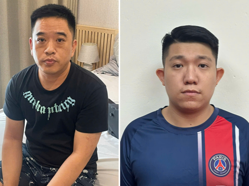 Đối tượng Huang Limin Quốc tịch Trung Quốc và Lê Trung Hiếu. Ảnh: CATP.