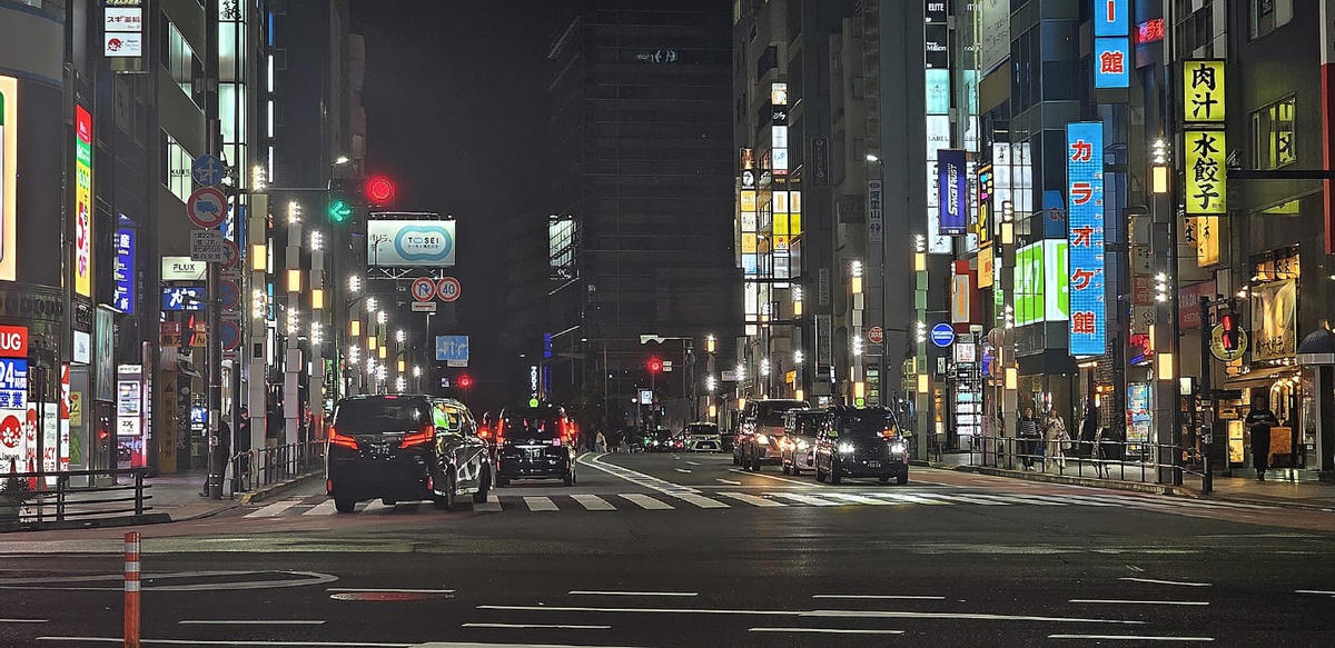 Đường phố Tokyo ngập tràn ánh sáng về đêm.