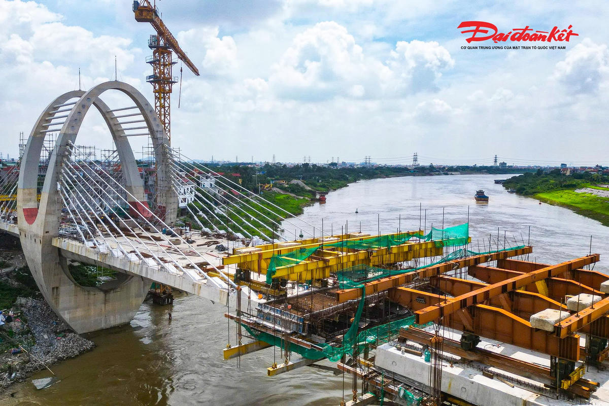 Sắp hợp long cầu Đuống mới, chuẩn bị thông xe sau khoảng 3 năm thi công