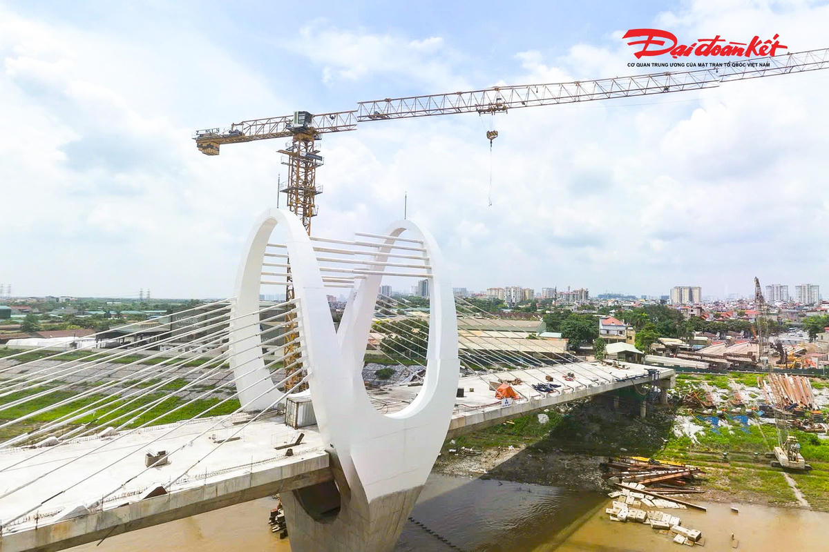 Sắp hợp long cầu Đuống mới, chuẩn bị thông xe sau khoảng 3 năm thi công