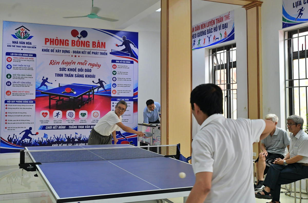 Không gian chơi bóng bàn.