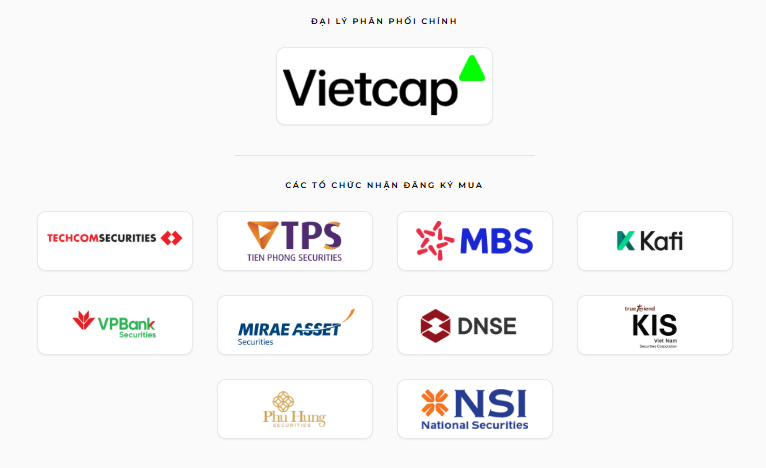 Các tổ chức phân phối cổ phiếu DatVietVAC.