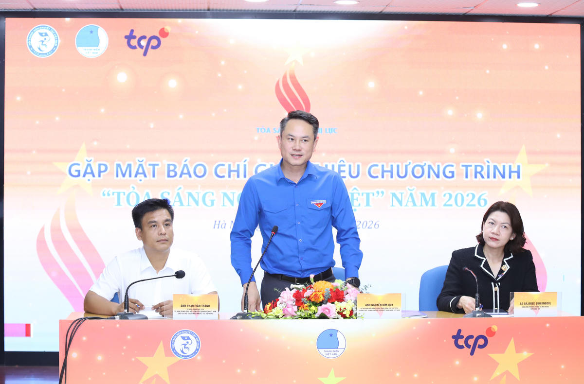 Ông Nguyễn Kim Quy, Bí thư Trung ương Đoàn, Phó Chủ tịch Thường trực Hội Liên hiệp thanh niên Việt Nam thông tin tại chương trình. Ảnh: PV