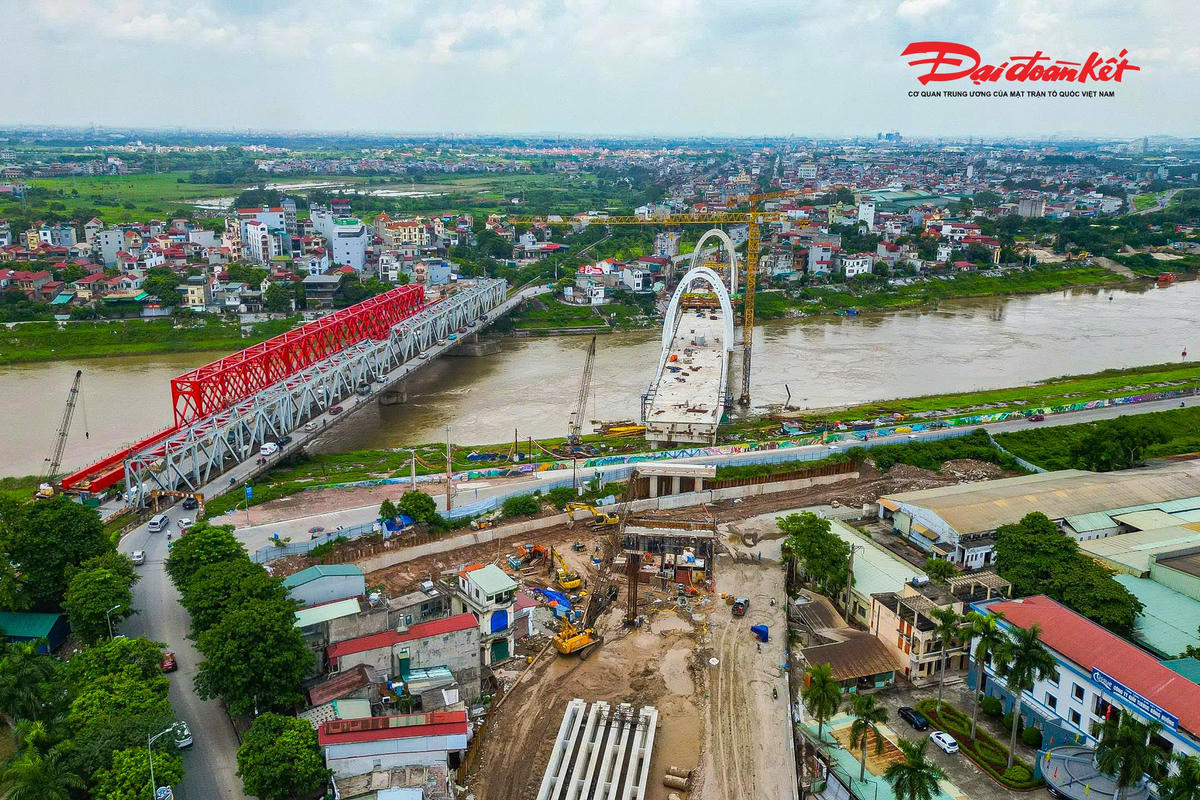 Sắp hợp long cầu Đuống mới, chuẩn bị thông xe sau khoảng 3 năm thi công