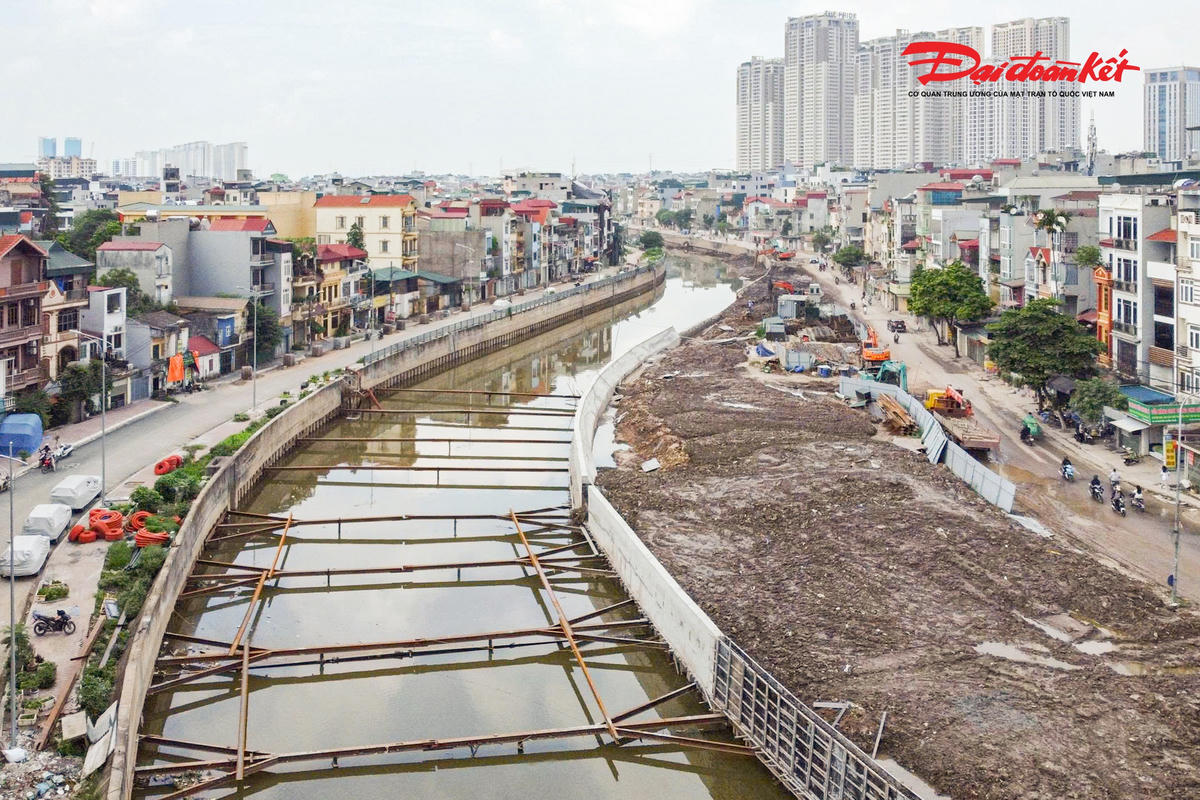 Kênh La Khê tăng tốc cán đích, hoàn thiện hệ thống chống ngập phía Tây Hà Nội