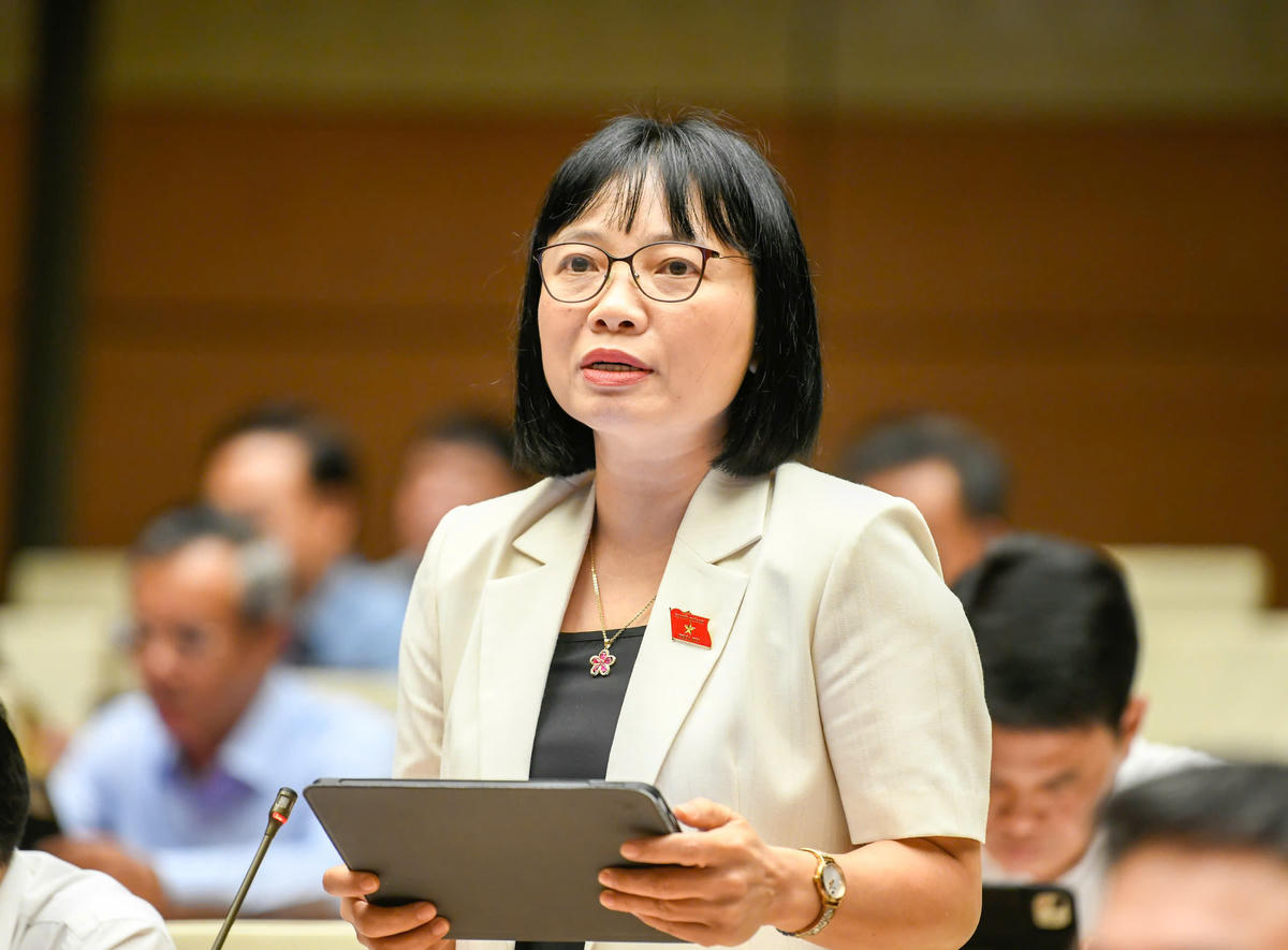 Đại biểu Nguyễn Thị Việt Nga phát biểu (Ảnh: Quang Vinh)