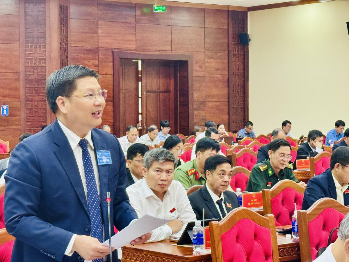 Ông Cao Đình Huy, Giám đốc Sở Tài Chính phát biểu thảo luận. Ảnh: Thanh Nga.