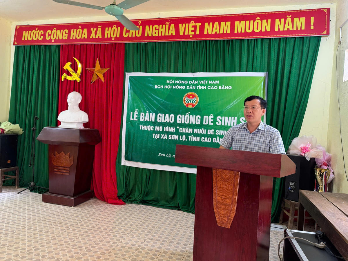 Ông Nguyễn Phương Huy - Chủ tịch Hội Nông dân tỉnh Cao Bằng phát biểu. Ảnh: Hân Nguyễn.