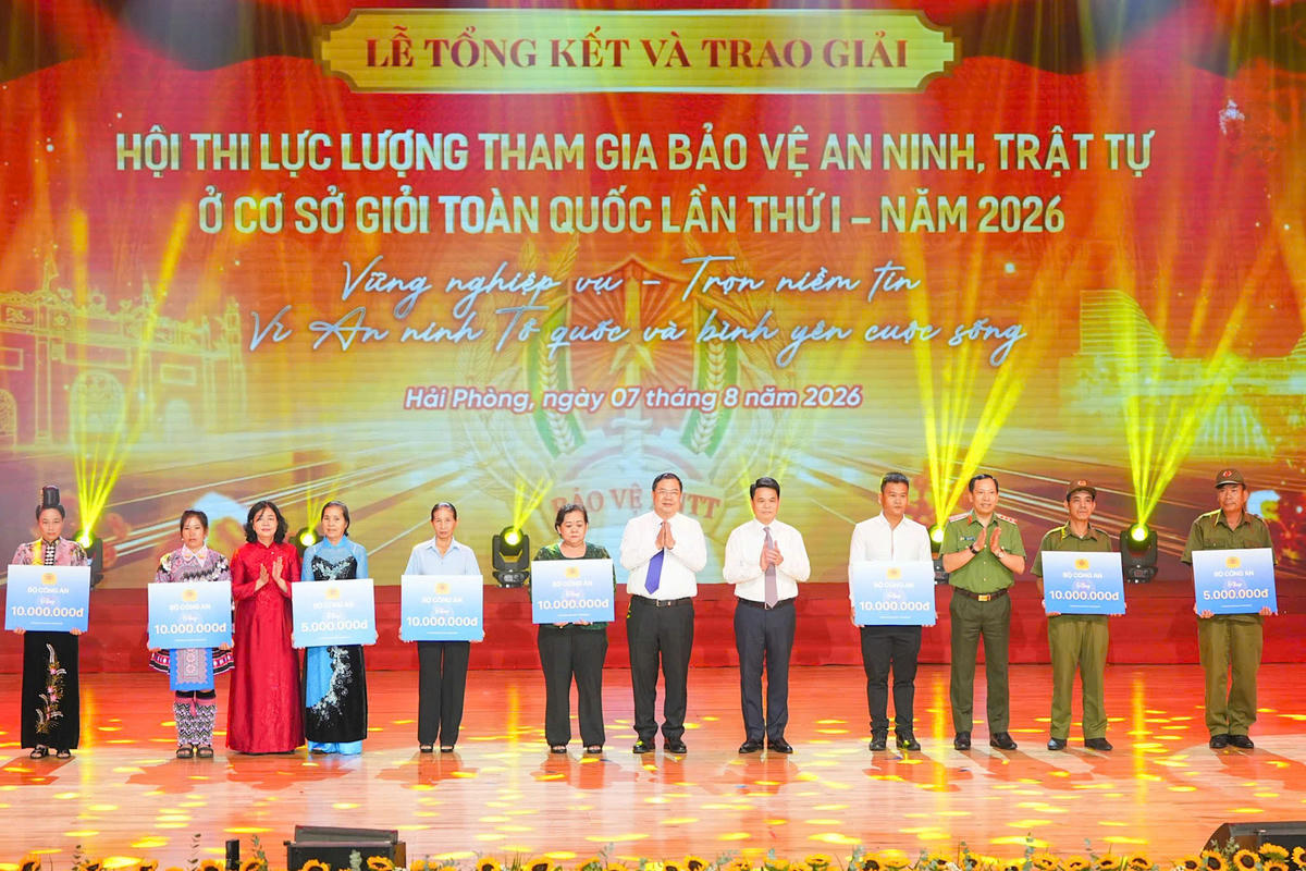 Các đại biểu trao quà tri ân các cá nhân cùng thân nhân những thành viên lực lượng tham gia bảo vệ an ninh, trật tự ở cơ sở có nhiều cống hiến, hy sinh vì sự bình yên của nhân dân. Ảnh: ĐT.