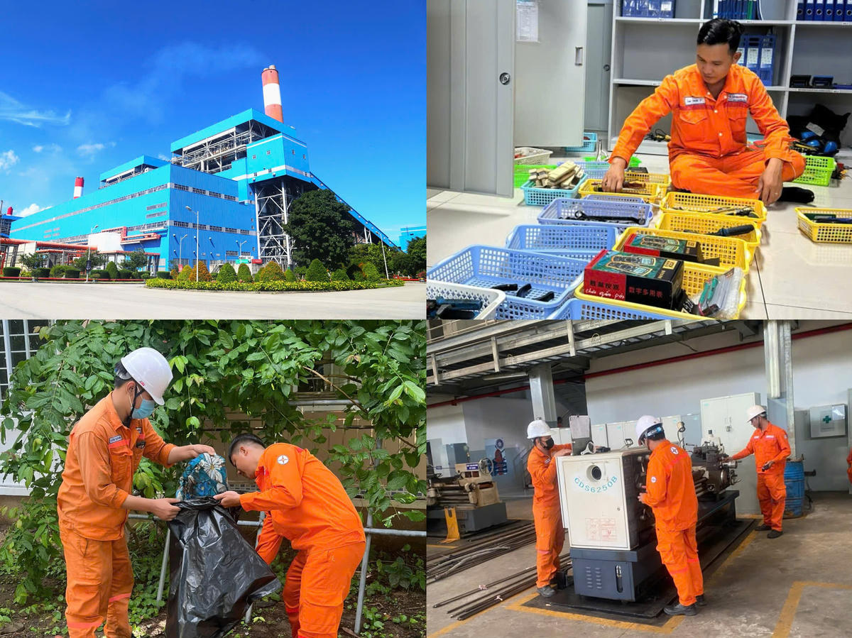 Cán bộ, công nhân viên thực hiện công tác 5S tại khu vực làm việc, góp phần xây dựng môi trường làm việc xanh, sạch, ngăn nắp và hình thành tác phong làm việc khoa học.
