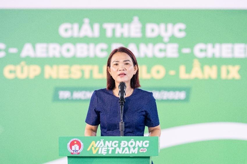 Bà Huỳnh Lê Như Trang, Phó Giám đốc Sở Giáo dục và Đào tạo TP.HCM phát biểu tại sự kiện.