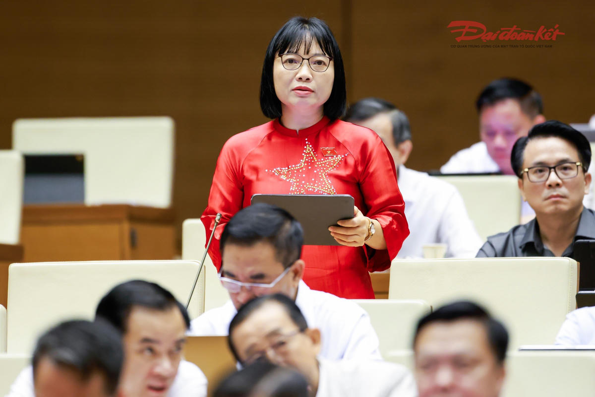 Đại biểu Nguyễn Thị Việt Nga phát biểu (Ảnh: Quang Vinh)