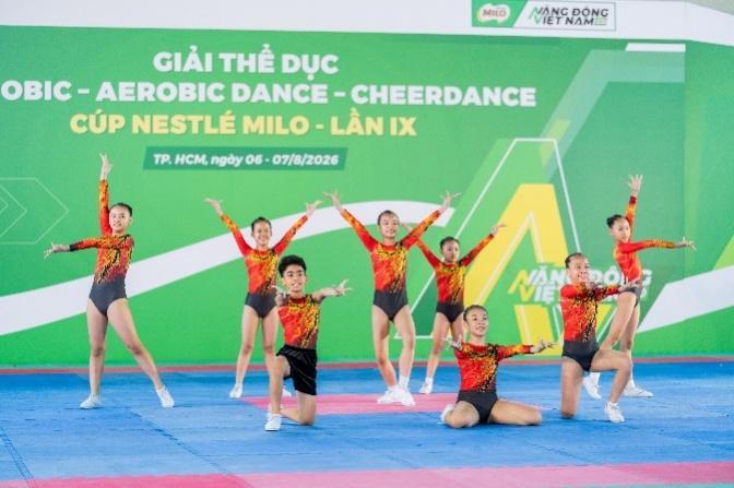 Khép lại giải Aerobic Cúp Nestlé MILO 2026: Sân chơi học đường giúp học sinh rèn kỹ năng sống qua từng bước nhảy