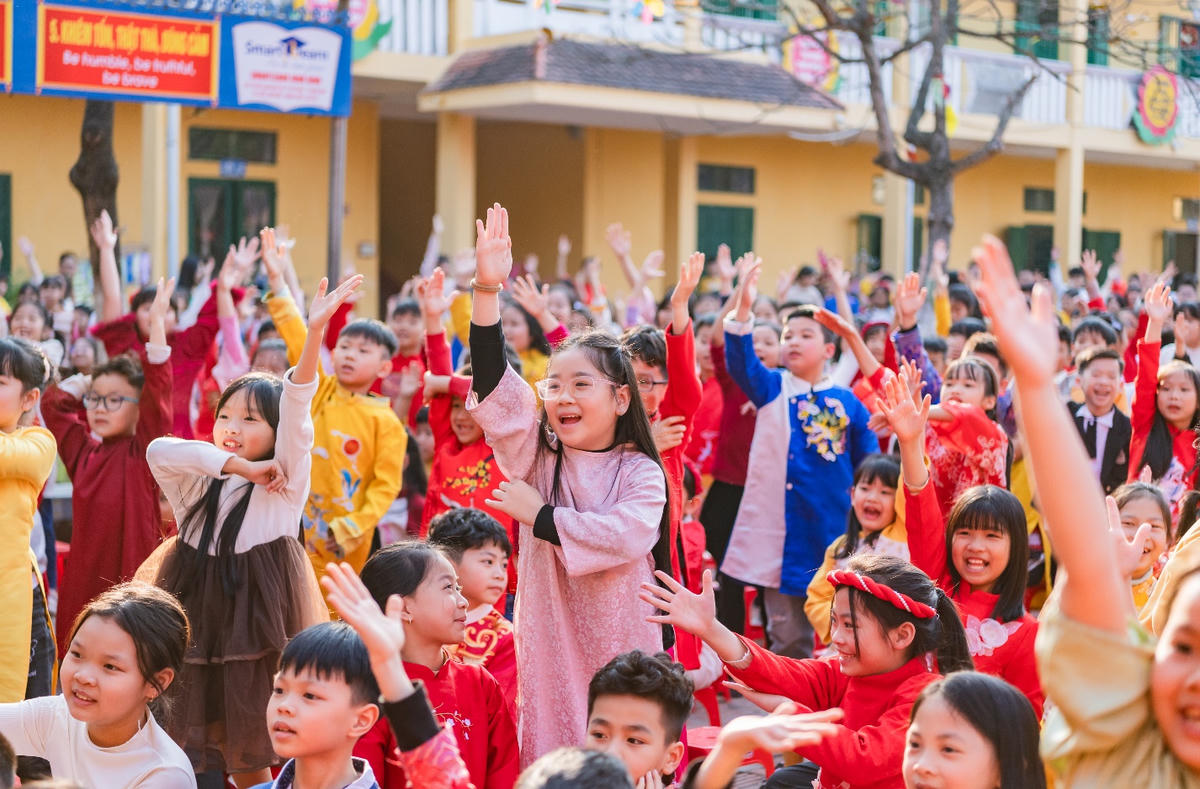 Học sinh Trường Tiểu học Thanh Bình (tỉnh Ninh Bình). Ảnh: NTCC.