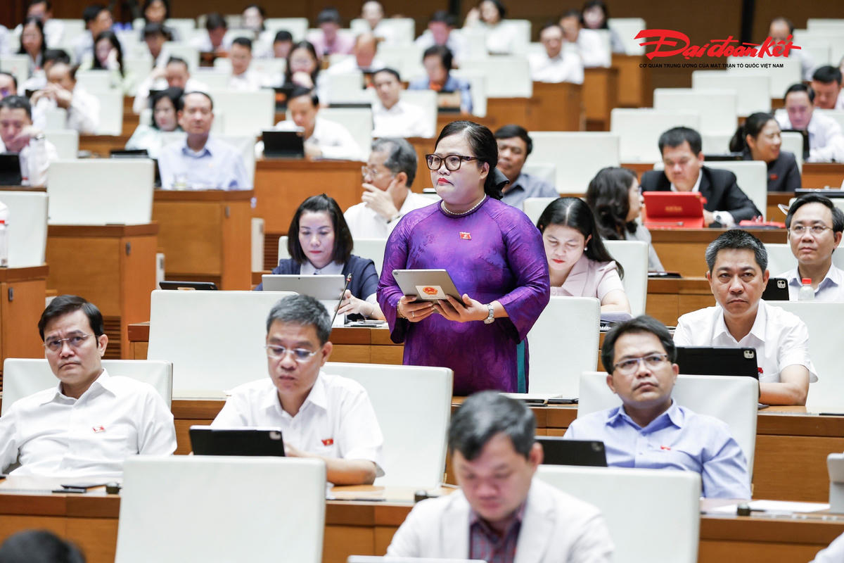 Đại biểu Nguyễn Thị Sửu phát biểu (Ảnh: Quang Vinh)