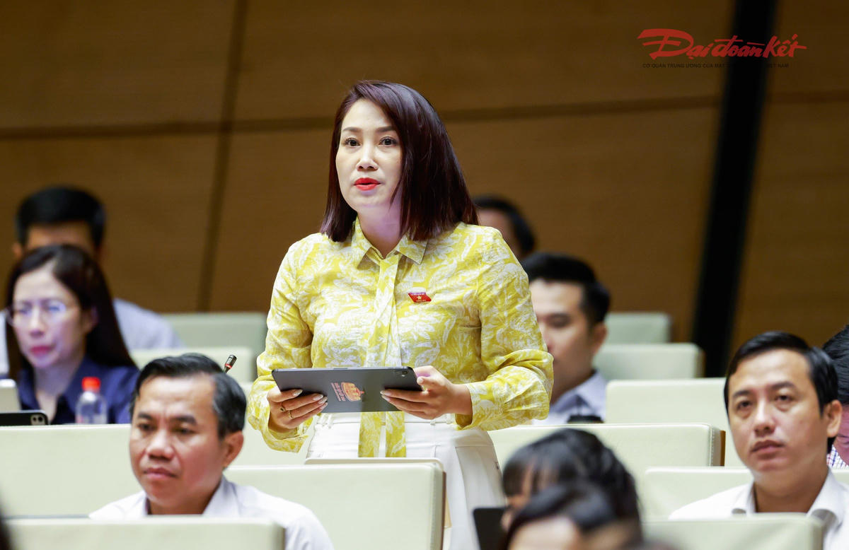 Đại biểu Cà Thị Thắm phát biểu (Ảnh: Quang Vinh)