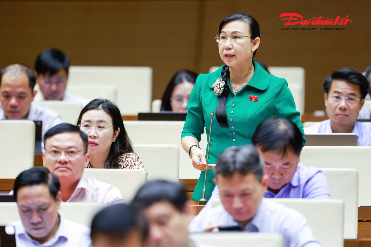Đại biểu Phan Thị Mỹ Dung phát biểu (Ảnh: Quang Vinh)