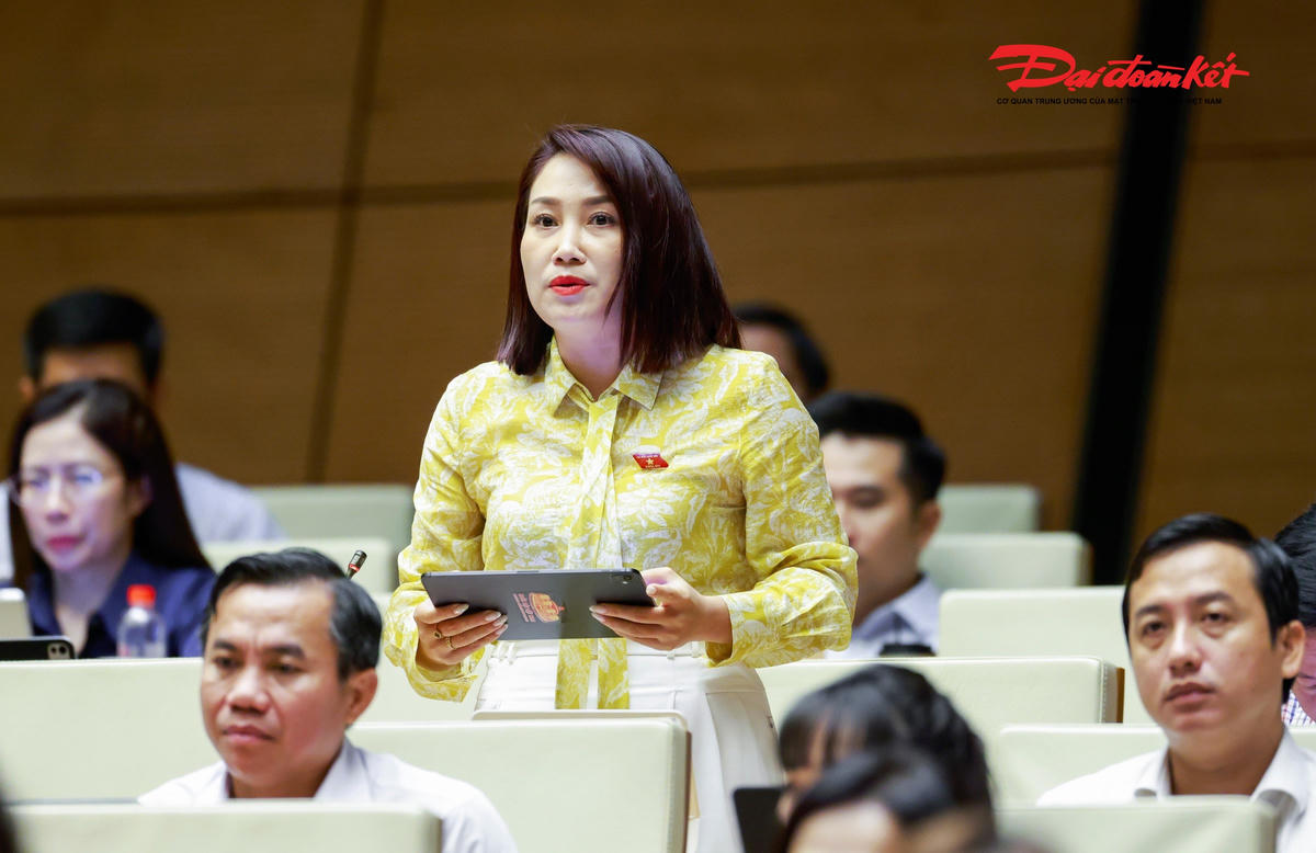 Đại biểu Cà Thị Thắm phát biểu (Ảnh: Quang Vinh)