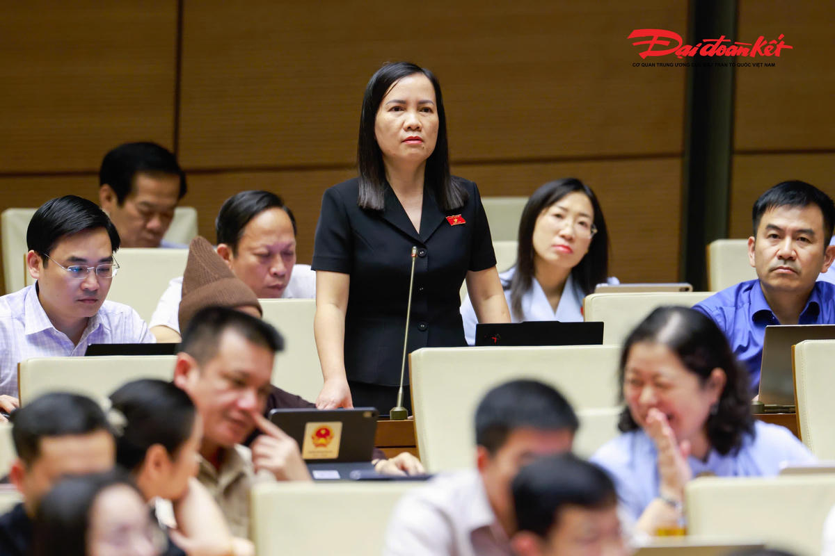 Đại biểu Trương Thị Diệu Thuý phát biểu (Ảnh: Quang Vinh)