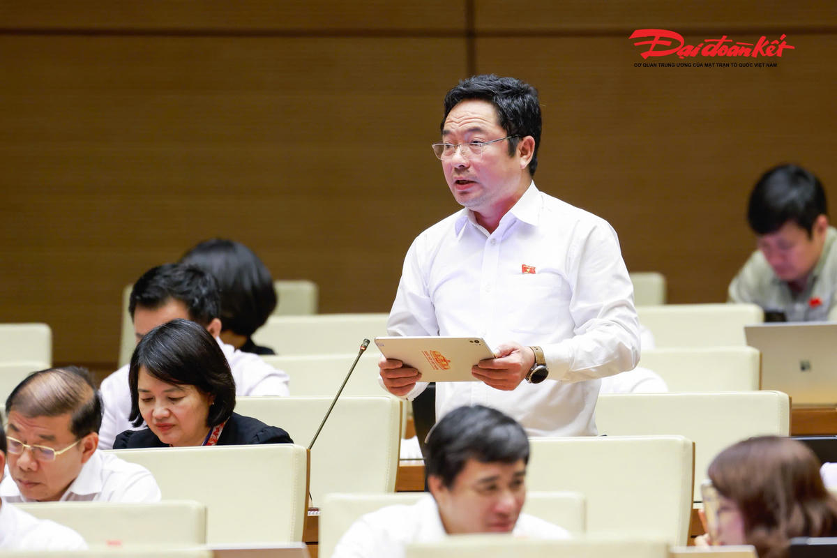 Đại biểu Quốc hội Nguyễn Thành Trung phát biểu (Ảnh: Quang Vinh)