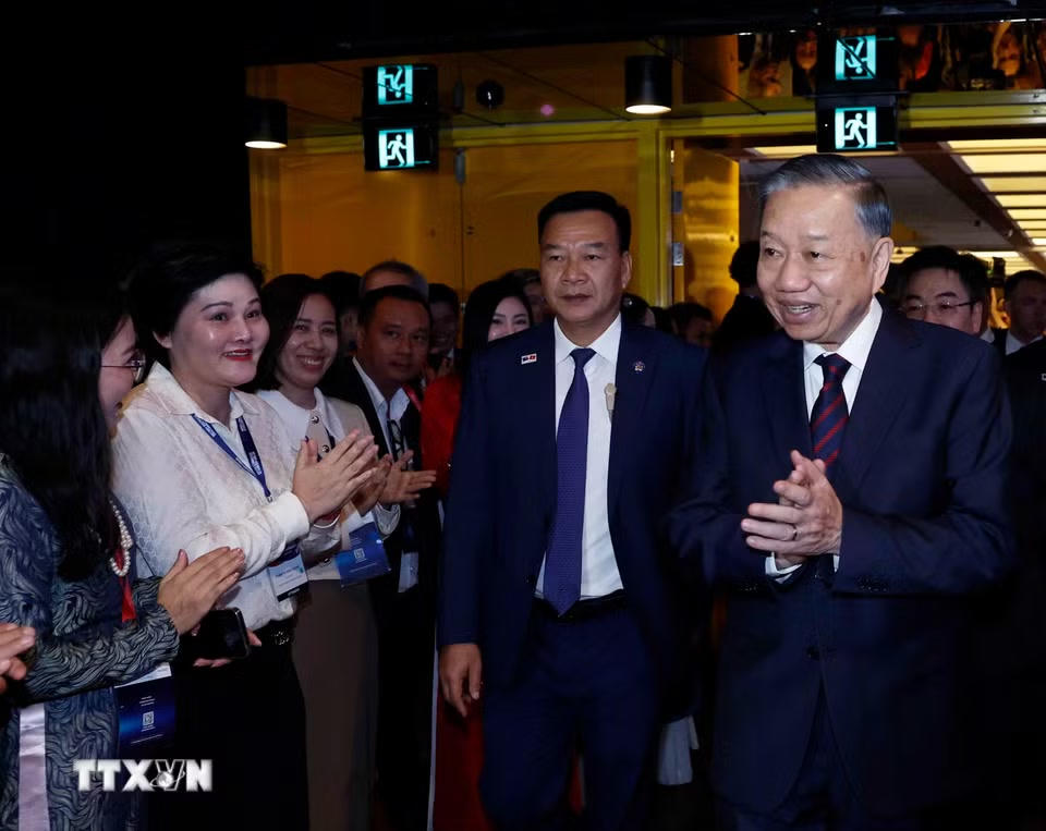 Tổng Bí thư, Chủ tịch nước Tô Lâm dự và phát biểu tại Diễn đàn Khoa học – Công nghệ - Đổi mới sáng tạo, Giáo dục – Đào tạo và Phát triển nguồn nhân lực Tech Connect tại Đại học Công nghệ Sydney. (Ảnh: Thống Nhất/TTXVN)