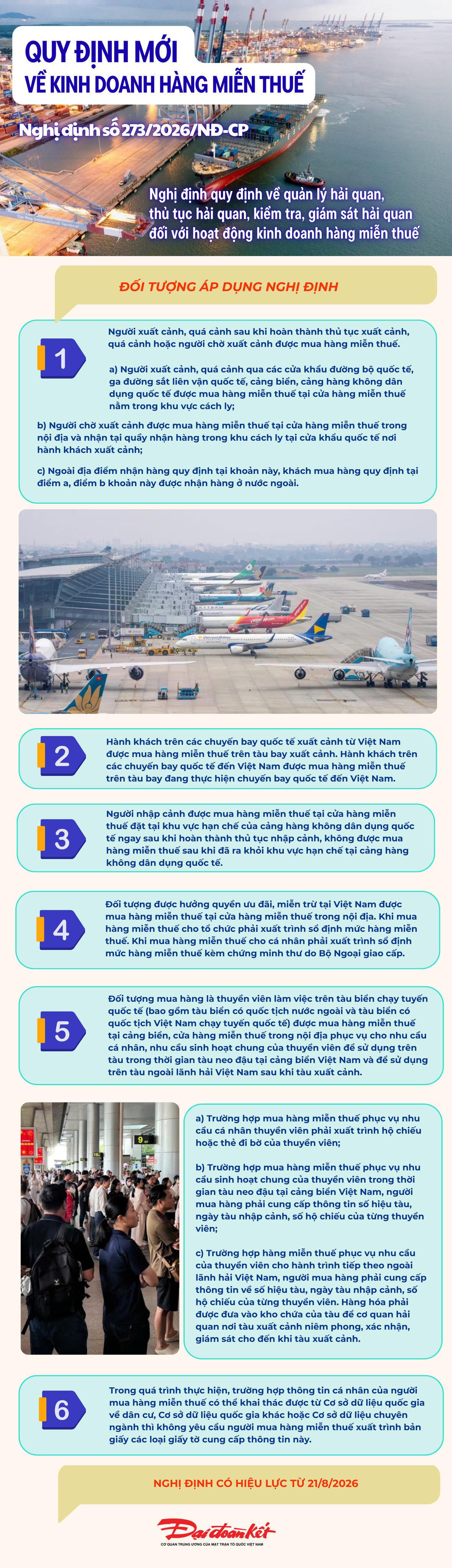Infographic: Quy định mới về kinh doanh hàng miễn thuế từ 21/8/2026