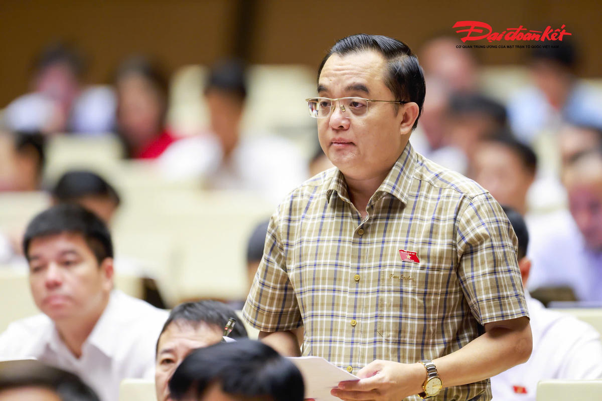 Đại biểu Huỳnh Ngọc Liêm phát biểu (Ảnh: Quang Vinh)
