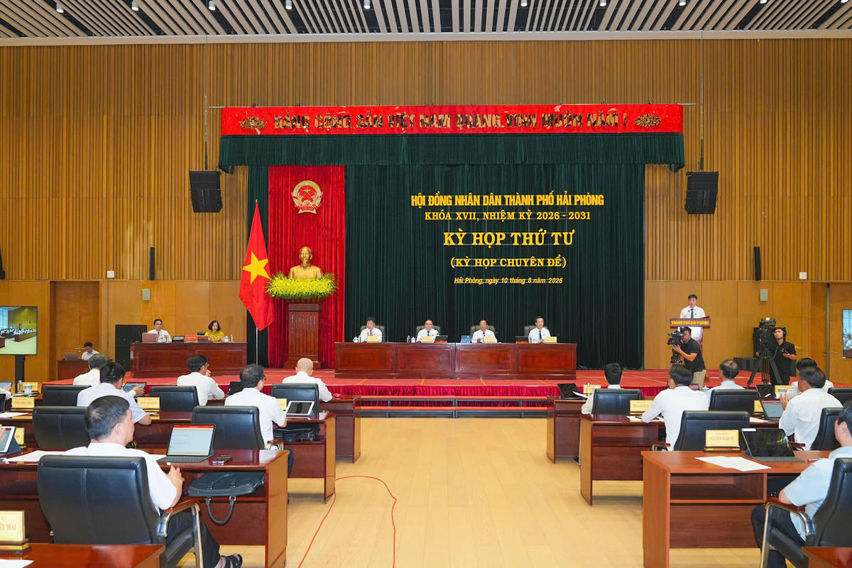 Kỳ họp thứ 4 (kỳ họp chuyên đề) HĐND TP Hải Phòng khóa XVII, nhiệm kỳ 2026 - 2031. Ảnh: ĐT.