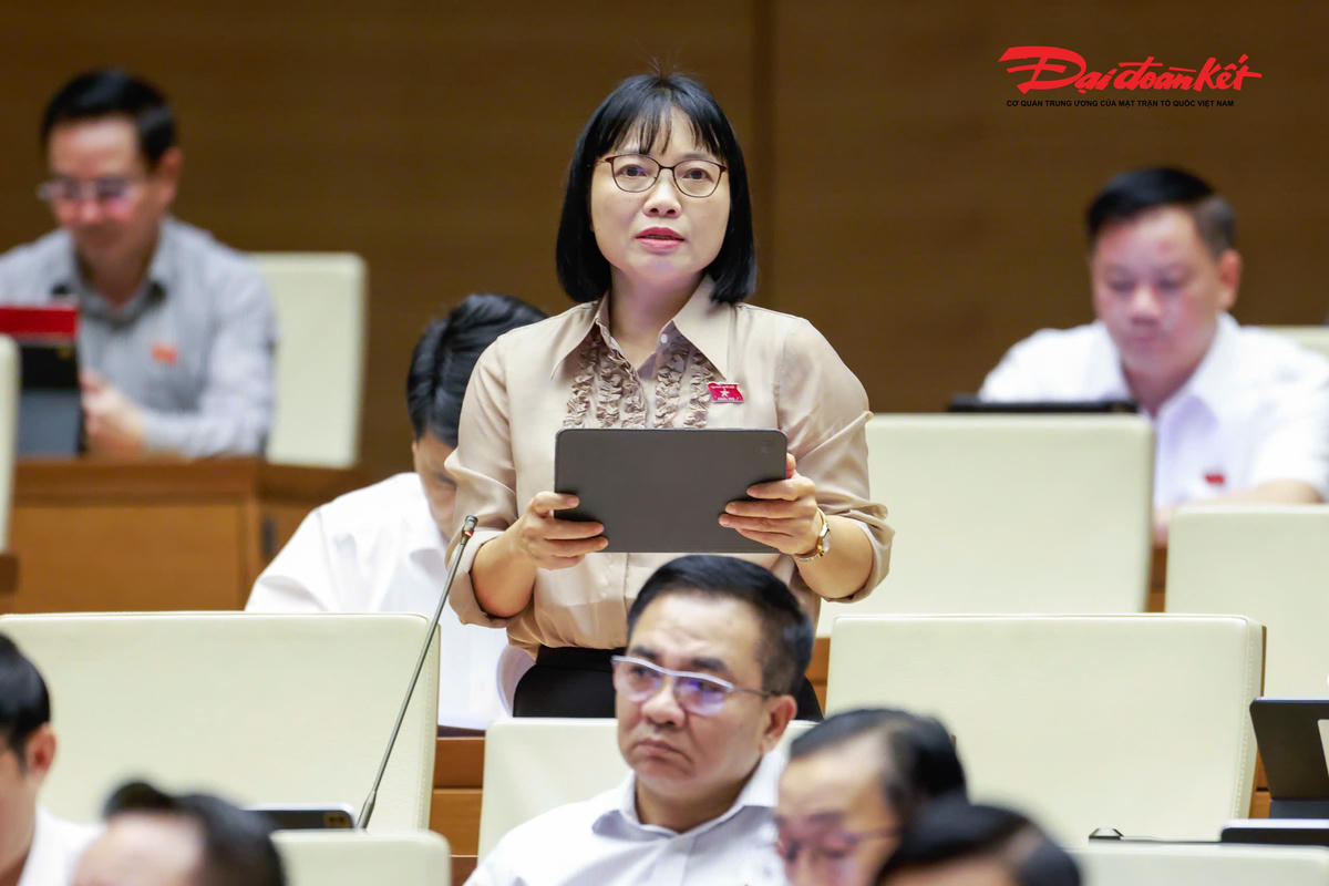 Đại biểu Nguyễn Thị Việt Nga phát biểu (Ảnh: Quang Vinh)
