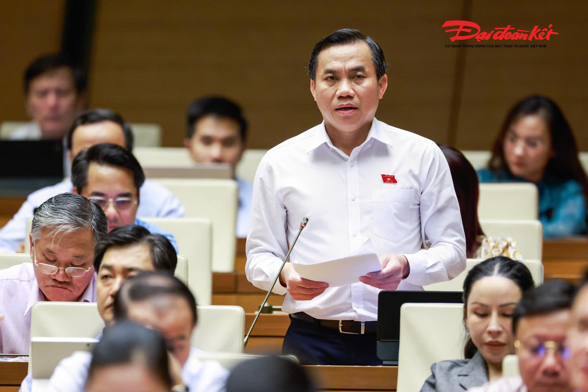 Đại biểu Lê Công Đỉnh, Đoàn Tây Ninh phát biểu. Ảnh: Quang Vinh
