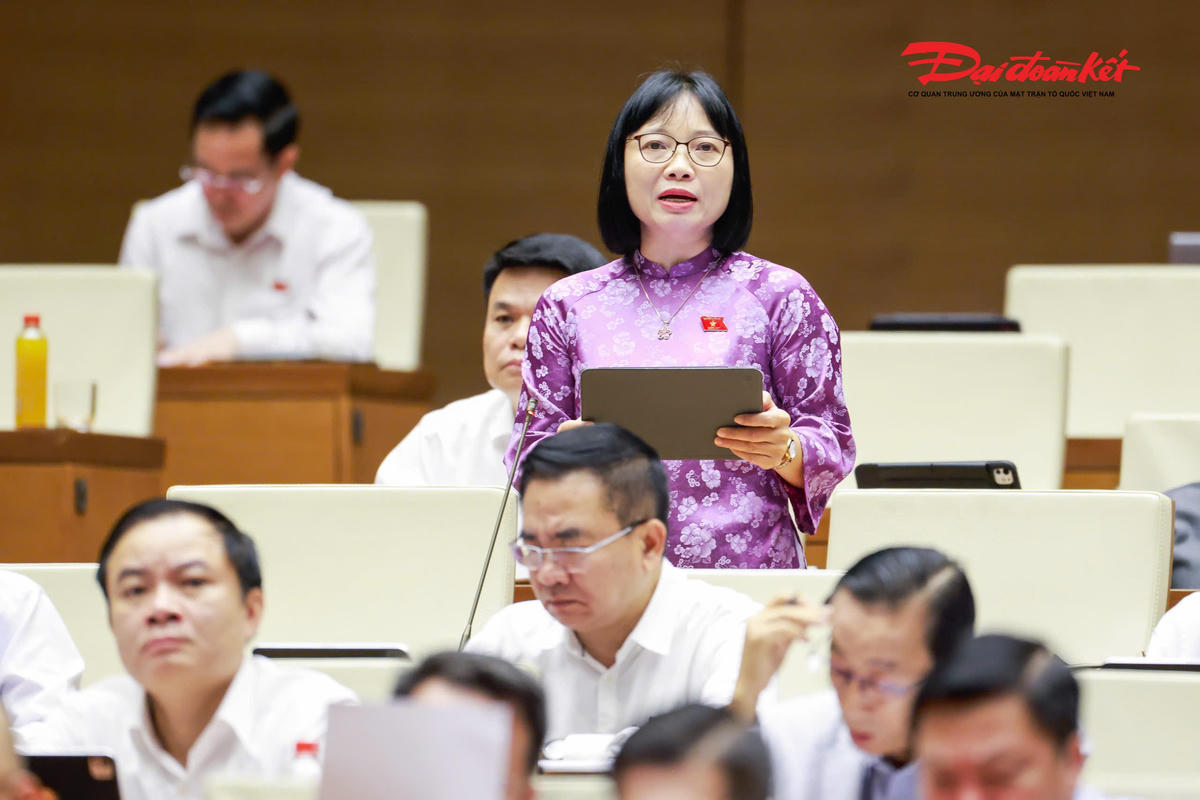 Đại biểu Nguyễn Thị Việt Nga, đoàn TP Hải Phòng phát biểu