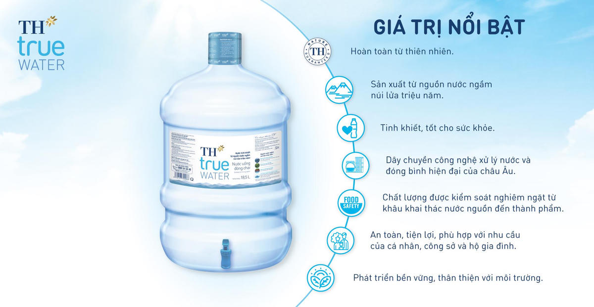 Các giá trị nổi bật của dòng sản phẩm Nước Tinh Khiết TH true WATER