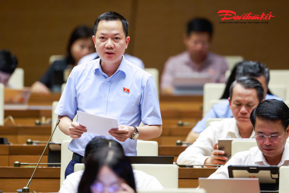 Đại biểu Trịnh Xuân An, đoàn Đồng Nai phát biểu. Ảnh: Quang Vinh
