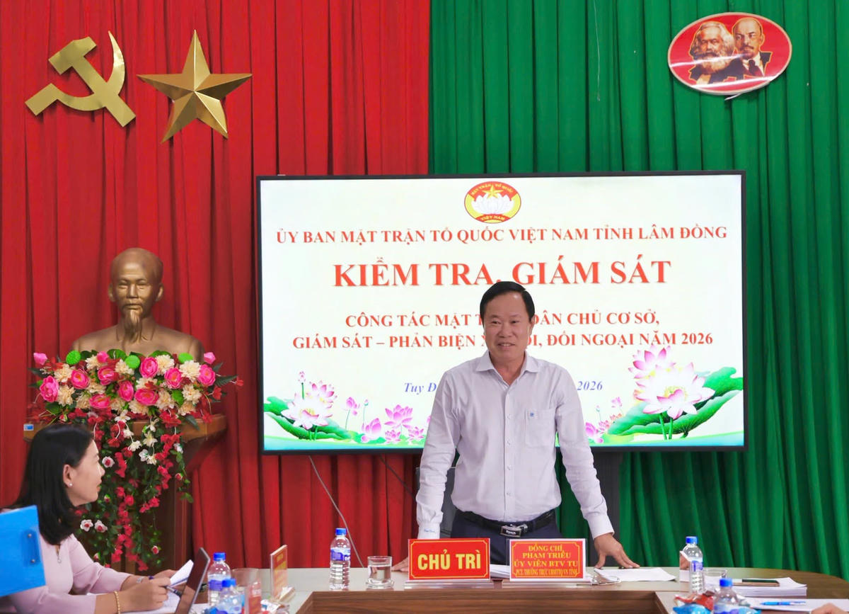 Ủy ban MTTQ Việt Nam tỉnh Lâm Đồng kiểm tra, giám sát, nắm tình hình công tác Mặt trận tại xã Tuy Đức.