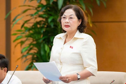 Phó Chủ tịch Quốc hội Nguyễn Thị Hồng phát biểu tại phiên họp